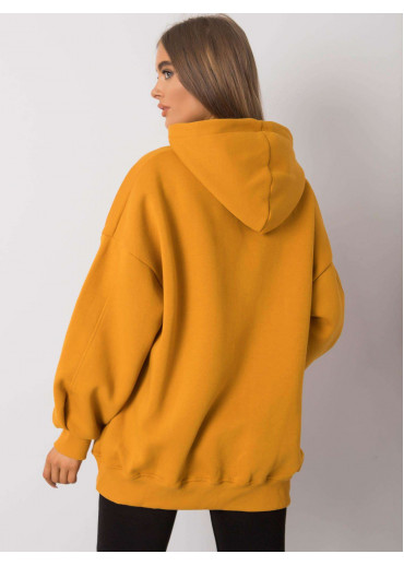 Žltá basic mikina s kapucňou