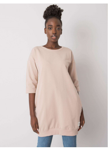 Béžovo hnedá predĺžená mikina