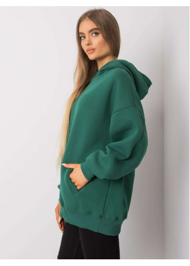 Tmavozelená basic mikina s kapucňou