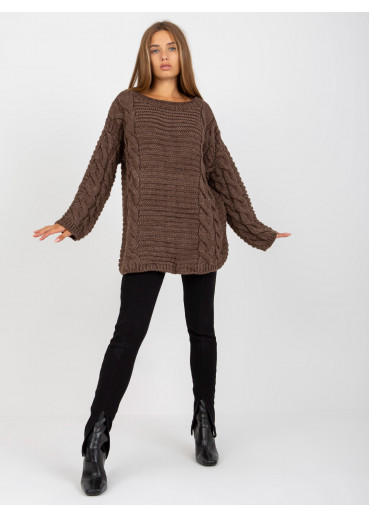 Hnedý pletený sveter