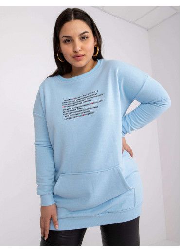 Svetlomodrá predĺžená mikina
