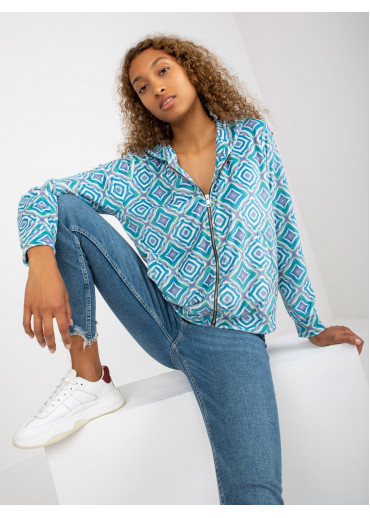 Svetlomodrá vzorovaná mikina