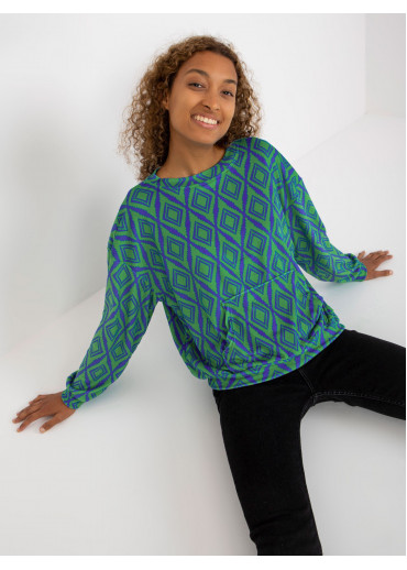 Zelená vzorovaná mikina