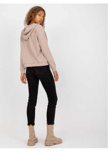 Béžovo hnedá basic mikina