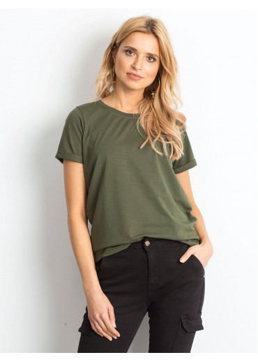 Khaki zelené basic tričko