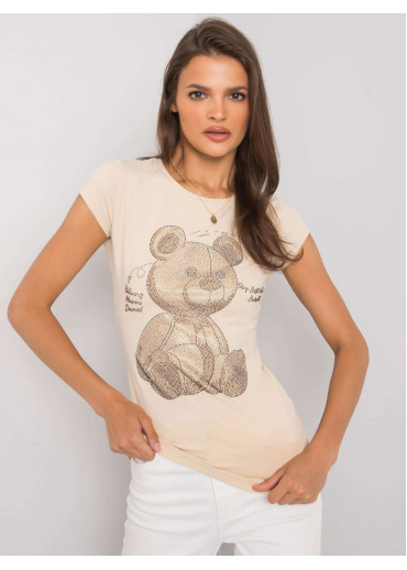 Béžovo hnedé bavlnené tričko