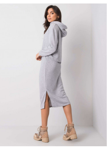 Sivá teplákova súprava so sukňou