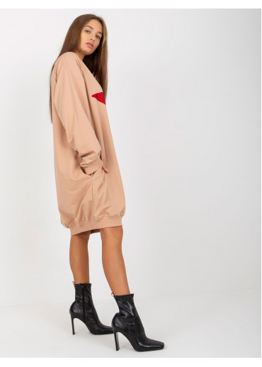 Béžovo hnedá mikinová tunika Milano