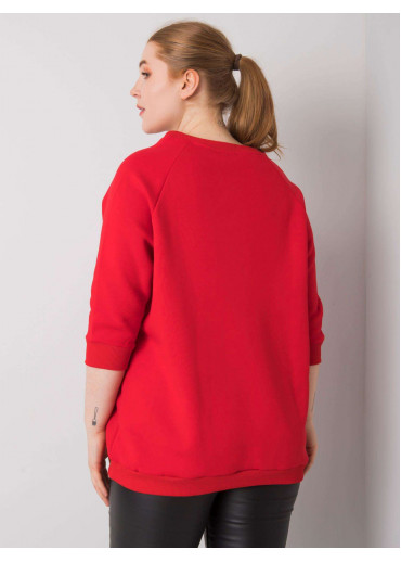 Červená pohodlná mikina