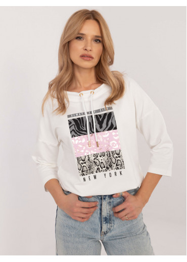 Smotanovo biela mikina s potlačou