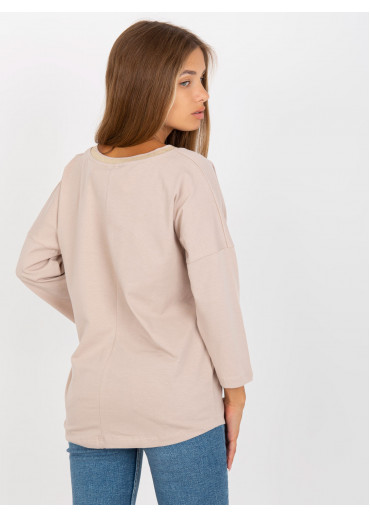 Béžovo hnedé tričko s 3/4 rukávom