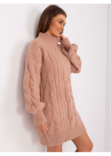 Tmavopúdrovo ružový predĺžený sveter