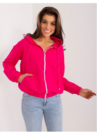 Fuchsiovo ružová mikina s kapucňou