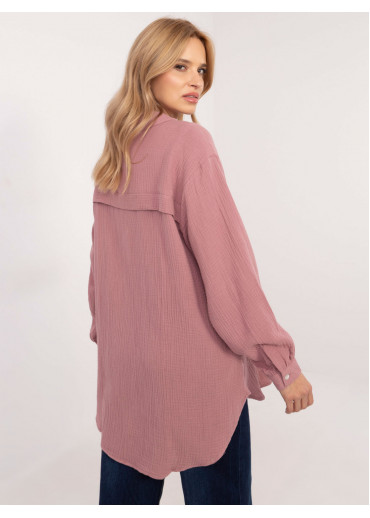 Tmavopúdrovo ružová voľná košeľa