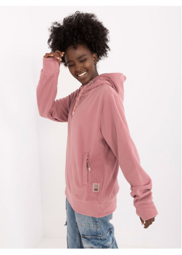 Tmavopúdrovo ružová dámska mikina