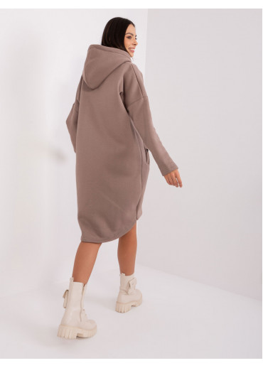 Béžovo hnedá predĺžená mikina