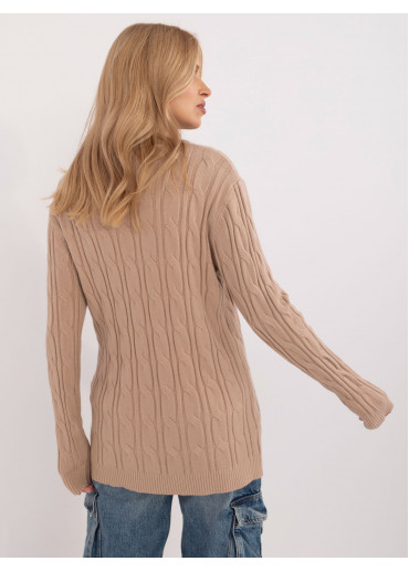 Hnedý dámsky predĺžený sveter