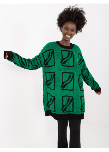 Zelený dámsky oversize sveter