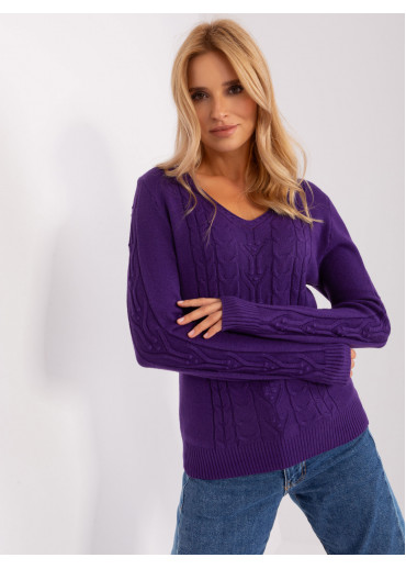 Fialový pulóver