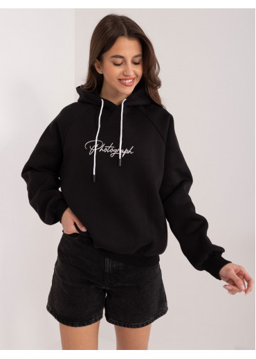 Čierna mikina s kapucňou