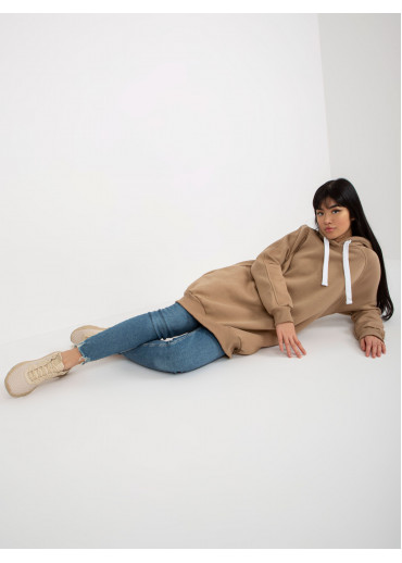 Béžovo hnedá mikina s kapucňou