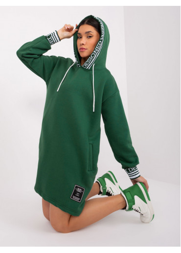 Tmavozelená mikinová tunika