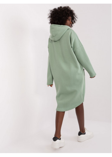 Svetlozelená predĺžená mikina