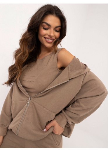 Béžovo hnedá tepláková súprava