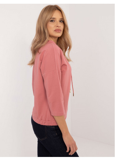 Tmavopúdrovo ružová mikina s potlačou