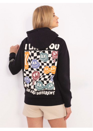 Tmavosivá dámska mikina s potlačou