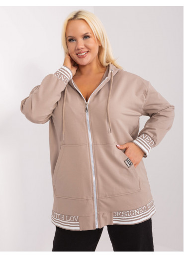 Béžovo hnedá mikina s kapucňou