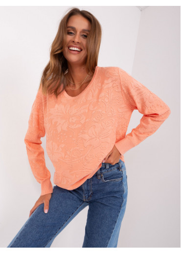 Broskyňovo ružový pulóver