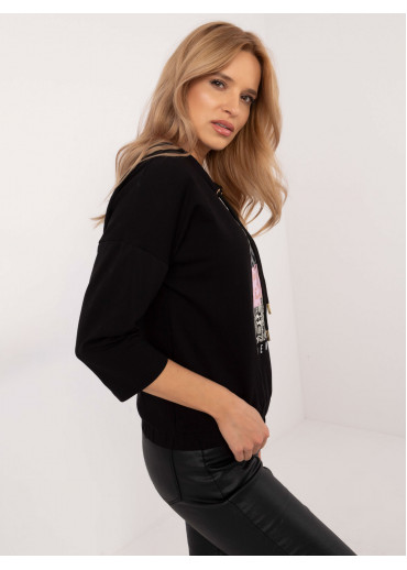 Čierna mikina s potlačou