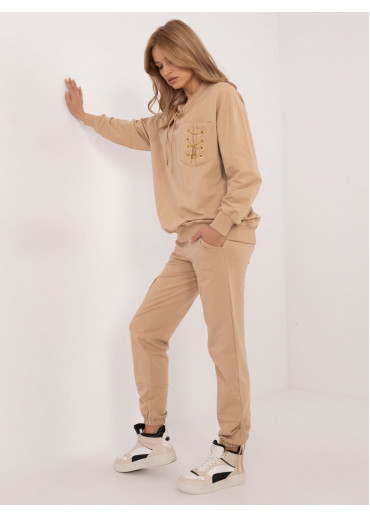 Béžovo hnedá nadčasová tepláková súprava