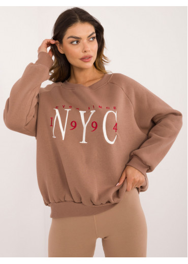 Tmavohnedá dámska oversize mikina