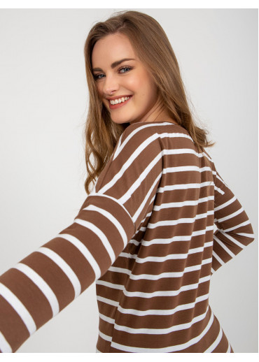Karamelovo hnedé pruhované tričko