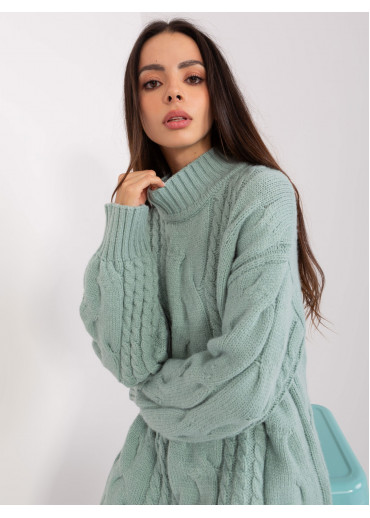 Svetlozelený predĺžený sveter