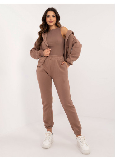 Hnedá tepláková súprava 3-kombinácia