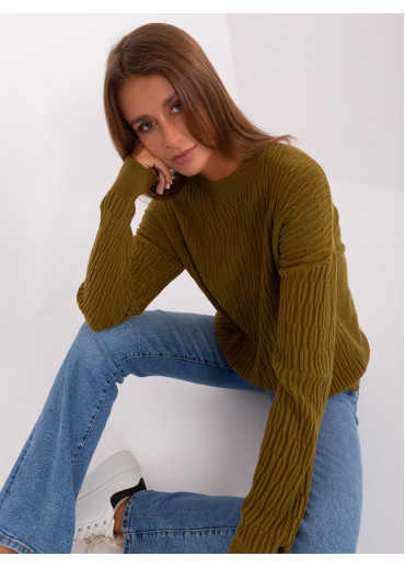 Olivovo zelený pulóver