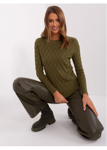 Khaki zelený pulóver