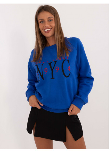 Kobaltovo modrá dámska oversize mikina