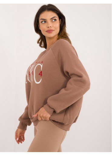 Tmavohnedá dámska oversize mikina