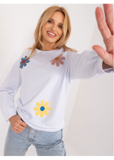 Biela kvetovaná mikina