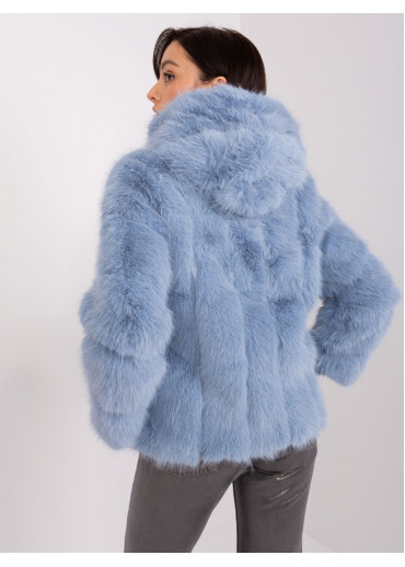 Svetlomodrá kožušinová bunda