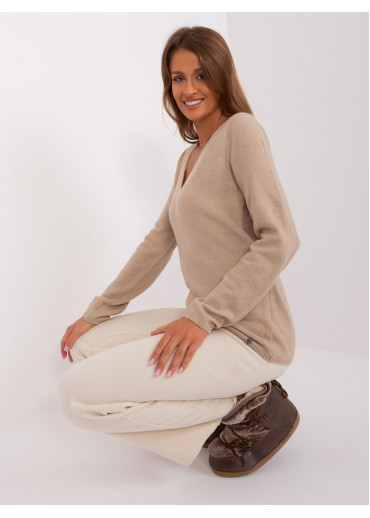 Béžovo hnedý pulóver