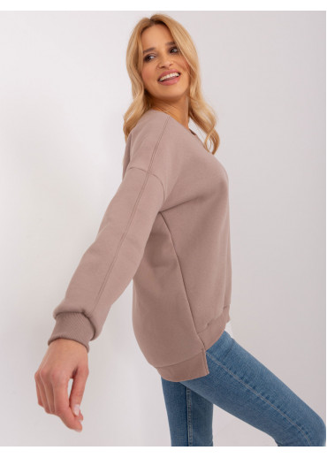 Béžovo hnedá dámska mikina