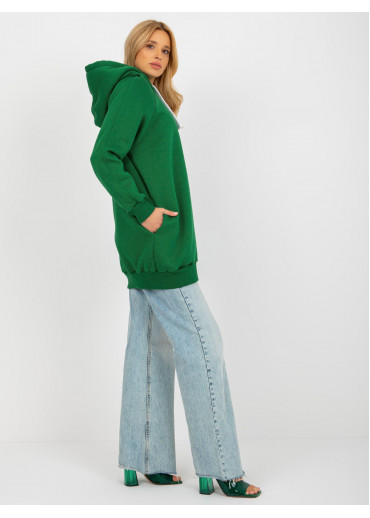 Tmavozelená mikina s kapucňou