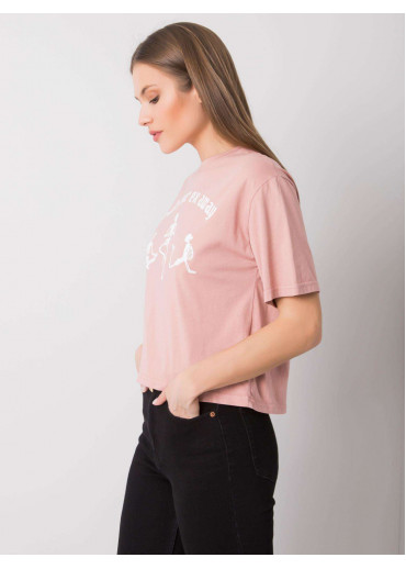 Tmavopúdrovo ružové bavlnené tričko