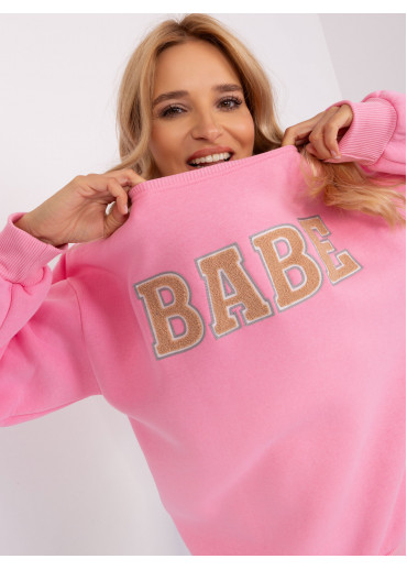 Ružová mikina s nápisom