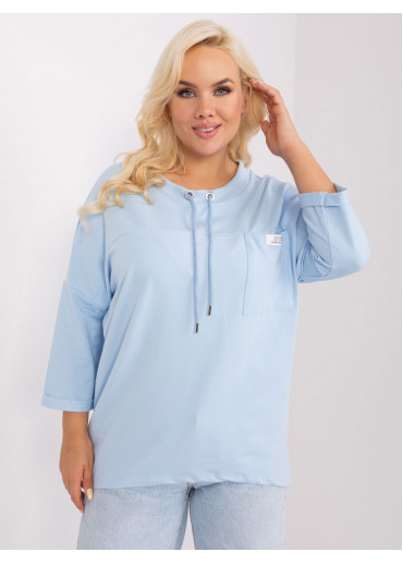 Svetlomodré tričko s 3/4 rukávom
